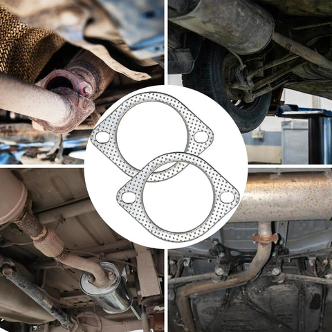 YGQ 3-inch two-bolt exhaust gasket with graphite and fire ring, 77mm ID, 2 pcs