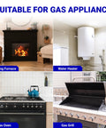 BlueStars upgraded thermopile collage for gas appliances: fireplace, water heater, oven, grill.