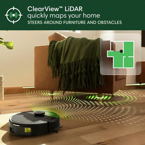Smart Auto Empty Vacuum Robot With Dock 75 Days Hands Free Cleaning No-Fuss Emptying Beastly Suction LiDAR Navigation Multi Surface Cleaning Cleans In Neat Rows Allergy-Friendly Bag System mapping living room