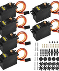 Six Pack MG996R Metal Gear Digital Servo Motor High Speed Torque For JR RC Helicopter Car Boat And Robot, voltage details shown