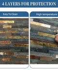 Peel And Stick Backsplash Tiles 10 Sheet Set PVC Metal Look Self Adhesive in heat test and easy clean demonstration
