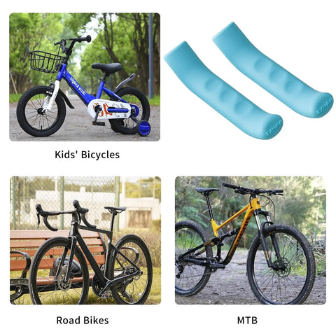 2 Pairs Silicone Brake Lever Covers For Bikes, Anti Slip Grip Sleeves For Kids' Bicycles, Road Bikes, and MTB, Blue