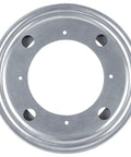 Heavy Duty Eight Inch Lazy Susan Round Swivel Turntable With Solid Steel Build rust-resistant top view showing smooth surface and mounting holes.