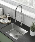 Rivage 23x18 Undermount Stainless Steel Kitchen Sink, 16 Gauge, Rear Center Drain, 10 Inch Basin Depth, R10 Corner Radius