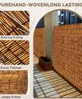 Natural Reed Bamboo Fencing Light Russet For Outdoor Privacy Screen showing handwoven detail and application examples