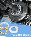uxcell 8pcs F10-20M thrust ball bearings with washers, 10x20x5.5 mm, chrome steel for conveyors and machine tools