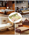 Heavy Duty Bed Rail Brackets Kit For Wood Frames, showcasing rust proof steel fittings and plates for headboards.