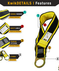 Gibbon Grip 6 Ft Heavy Duty Safety Anchor Cross Arm Strap with durable webbing, safety labels, premium stitching, D-rings