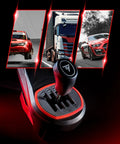 Badass H Pattern Sim Racing Gear Shifter With Seven Plus Reverse Gears For Real Manual Transmission Feel, showcasing shift knob and gears.