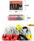 R Clip Assortment For Hitch Pin Locks And Cotter Pins, Twenty Zinc Plated Steel Clips In 7/64, 9/64 And 5/32 Inch Sizes, Color Coded Yellow Red Black For Quick Pick And Secure Fit, Perfect For Trailers, Equipment And Mowers By Wellmax.
