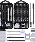 122 In 1 Precision Screwdriver Kit With 101 Magnetic Bits And 21 Tools For Laptop PC Tablet iPhone And PS4 Repairs, open view of full set