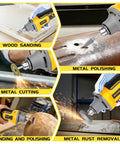 Compatible With 20 Volt Power Batteries This Smooth Operator Cordless Die Grinder in action for wood sanding and metal polishing.
