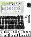 Ridiculously Complete Metric Fastener Kit With 1485 Pieces Of M3 M4 M5 M6 Nuts And Bolts, Flat Head Hex Socket Screws in box