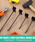 Bulk Slatwall Hooks Set 200 Pcs Metal Hanging Panel Display Hangers with 4 Inch 6 Inch and 8 Inch Heavy Duty Black Hooks