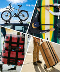 Beefy Heavy Duty Lashing Straps With Buckles 4 Pack 1 Inch By 5 Feet securing bike, kayak, luggage, and boxes during transport