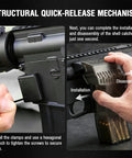 Quick Disassembly Brass Catcher With Install Base For AR Rifles Durable And High Temperature Resistant shown in installation process