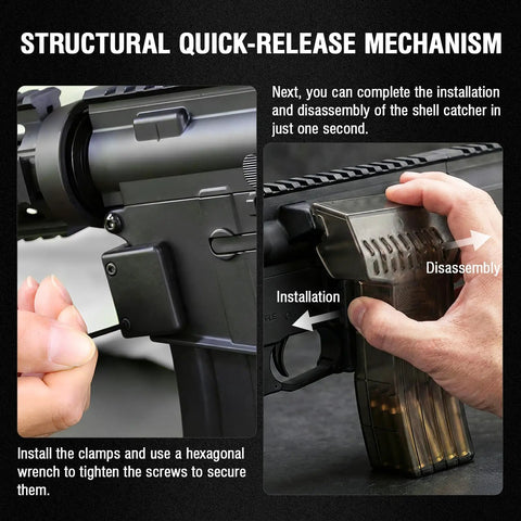 Quick Disassembly Brass Catcher With Install Base For AR Rifles Durable And High Temperature Resistant shown in installation process