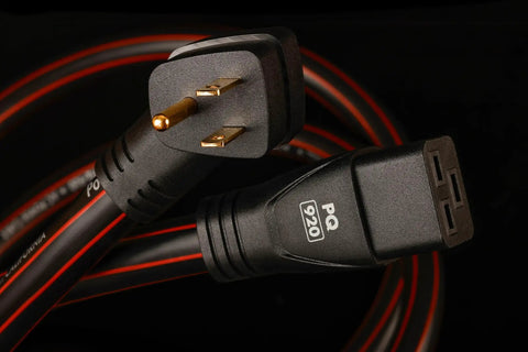 Kickass 20 Amp Power Conditioner With Non Sacrificial Surge Protection For Home Audio And Hi Fi Rigs, close-up of power cables.