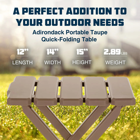 Portable Folding Outdoor Side Table for Indoor and Outdoor Use Weatherproof and Rustproof Durable Plastic 2.9 Lb Table