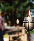 65 Inch Outdoor Torch With Amped Up Extra Large Flame For Patio Garden Lawn And Backyard Weather Resistant Silver Torch with flame