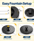 Setup guide for Solar Powered Bird Bath Fountain For Outdoors With Weather Resistant ABS Bowl And Ground Stake Includes 4 Detachable Support Rods For Stable Fountain No Splash Setup Garden Bird Bath One Point Four Five Gallons Green