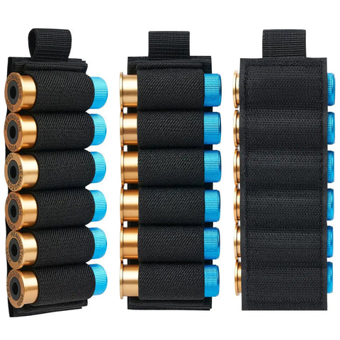 10 Pack 6 Round Buttstock Shell Holder For 12 Gauge Shotgun Shell Carrier Side Saddle With MOLLE Utility Pouch Hook And Loop