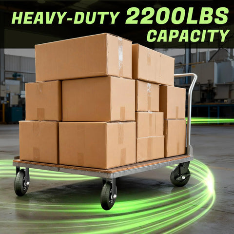 8 Inch Caster Wheels Set Of 4 With 2 Brakes And 2 Fixed Heavy Duty 2200 Lb Solid Rubber Plate Casters on dolly with boxes
