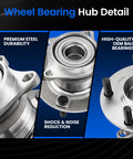 Rear Wheel Bearing And Hub Assembly For Mazda CX9 2007 2008 2009 2010 2011 2012 2013 2014 2015 5 Lug 2 Piece Set AWD Direct Fit For 3.5L V6 And 3.7L V6 OE Replacement 0516413 512449 HA590056 L2142615X with steel durability.