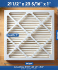 MERV 11 Pleated Air Filter For 1 Inch HVAC Slots, 21.5 x 23.3125 x 0.75 Inches, Universal Fit With Carrier Bryant Trane Lennox Goodman York Rheem And More, 4 Pack, Replaces Filtrete MPR 1200 And Honeywell FPR 7