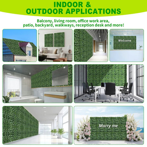 Realistic Fake Ivy Privacy Fence Screen 40x120 Inches for indoor and outdoor use in various settings like patios and offices
