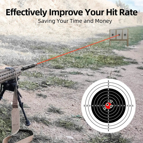 Bright Red Laser Bore Sight Kit with Big Button Switch for 17 to 12 Gauge caliber aligning with target on shooting range