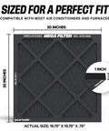 MegaFilter 20x20x1 Air Filter MERV 13 Activated Carbon Tech Defense, showing size and compatibility for HVAC use.