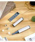 10 Pcs Stainless Steel Cabinet Latch Magnetic Door Catch Push Open Buffer Magnet Damper components on wooden surface