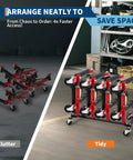 Heavy Duty Car Dolly Storage Rack With 360 Degree Swivel Casters And Four Wheel Dolly Holder in garage comparison