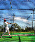 Heavy Duty Batting Cage Netting, fully enclosed baseball and softball cage net, outdoor use, player swinging bat