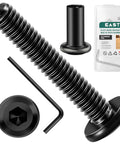Twenty Piece One Quarter Twenty Thread Socket Head Cap Screws Bolts Barrel Nuts Kit In Eighteen Eight Stainless Steel With Black Oxide Finish