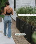 Span Plastic Planter Tall Rectangular Set For Indoor And Outdoor Patios No Tools Needed Ready To Use Out Of The Box All Weather Durable placed on outdoor patio
