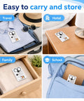 25 Pack Mini Sewing Kits Bulk On The Go Quick Fix Solid Wardrobe Essentials in a travel suitcase and backpack.