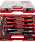 12 Piece Tri Lobe Screwdriver Set With Anti Roll Handles And Three Sided Collar For Solid Grip Permanent Visible ID Markings
