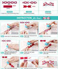 Step-by-step guide for using No Stress 3 In 1 Envelope Punch Board And Gift Box Maker for creating bows.