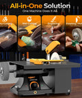 Beefed Up 350W Lapidary Benchtop Saw For Cutting And Engraving 0 To 10000 RPM Water Cooled All In One Kit on workshop bench