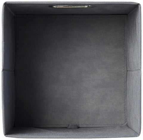 Top view of Collapsible Fabric Storage Cubes With Easy Grab Handles Space Saving Organizer Bins for home or office, light grey color.