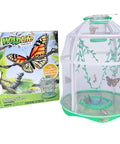 Butterfly Farm Live Habitat Kit For Kids with habitat, caterpillars, and packaging displaying colorful butterfly