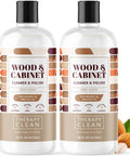 No Sweat Wood Cleaner And Polish For Cabinet And Table Restorer Nails That Glossy Finish By Cutting Through Heavy Grease Fast Safe For Hardwood Antiques Vinyl And Laminates Two Piece Set 16 oz bottles.