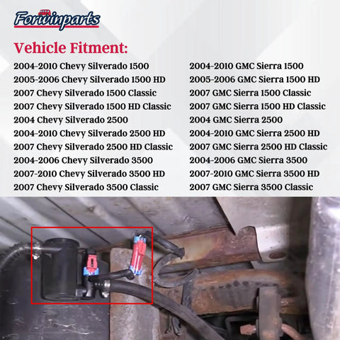 Installed Evap Canister Vent Solenoid Valve Assembly P0449 for 2004-2010 Chevy Silverado GMC Sierra overview
