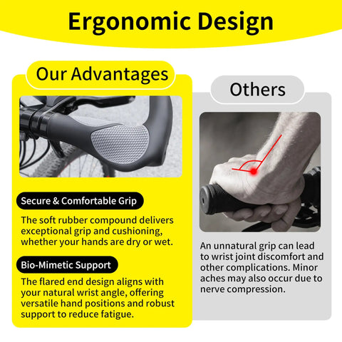 Ergonomic Bike Handlebar Grips With Anti Slip Rubber For MTB Road And Folding Bikes No Sweat Shock Absorbing Comfort