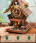 3D Wooden Puzzle Cuckoo Clock Model Kit With Real Function For Adults And Teens, DIY wall clock with interactive features