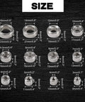 Depth Stop Collar Set For Drill Bits 3 To 16 Millimeters, 12-Piece Stainless Steel Kit, various sizes displayed on dark background