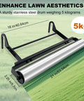 Stainless Steel Mower Striping Kit For EGO 21 Inch Walk Behind Mowers Pro Grade Build Lets You Create Sharp Lawn Patterns With Or Without The Bagger Easy To Install And Quick Disassemble For Hassle Free Maintenance, showcasing 5kg drum and dimensions