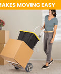 Heavy Duty Hand Truck Dolly With Vertical Loop Handle For Moving Up To 500 Lb Capacity, Aluminum Cart With 10 Inch Rubber Wheels in use